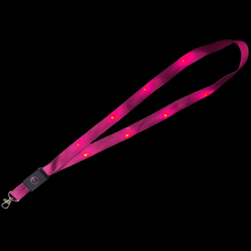 Lanyard pink mit LED-Beleuchtung