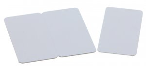 Plastikkarten weiß 0,76mm 3-geteilt